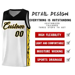 White Graffiti Side Pattern Basketball Jersey 2