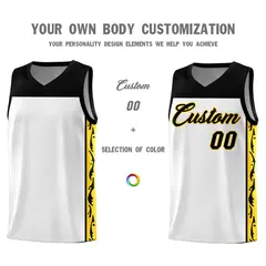 White Graffiti Side Pattern Basketball Jersey 3