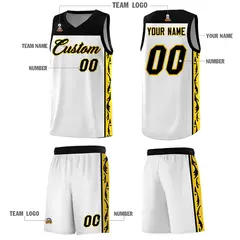 White Graffiti Side Pattern Basketball Jersey 5