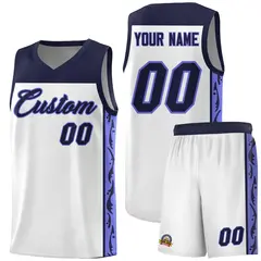 White Graffiti Side Pattern Basketball Jersey 1