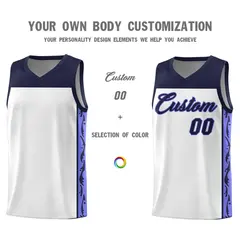 White Graffiti Side Pattern Basketball Jersey 3