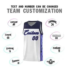 White Graffiti Side Pattern Basketball Jersey 4