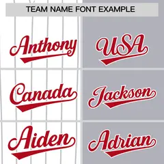 White Gray and Red Pinstripe Raglan Baseball Jersey 3