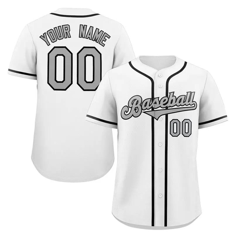 White Gray-Black Classic Authentic Baseball Jersey