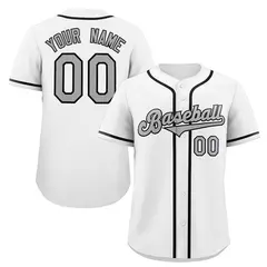 White Gray-Black Classic Authentic Baseball Jersey