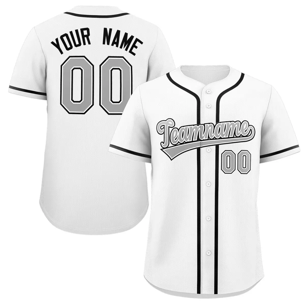 White Gray-Black Classic Authentic Baseball Jersey