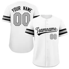 White Gray-Black Classic Authentic Baseball Jersey