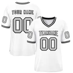 White Gray-Black Classic Style Authentic Football Jersey 1