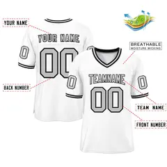 White Gray-Black Classic Style Authentic Football Jersey 2