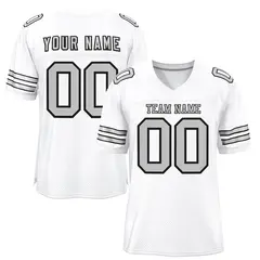 White Gray-Black Mesh Football Jersey