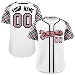 White Gray-Black Raglan Sleeves Authentic Baseball Jersey