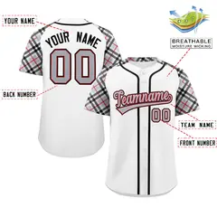 White Gray-Black Raglan Sleeves Authentic Baseball Jersey 2