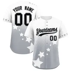 White Gray Black Rising Stars Gradient Baseball Jersey
