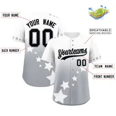 White Gray Black Rising Stars Gradient Baseball Jersey 2