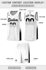 White Gray Black Two Tone Font Basketball Jersey 2