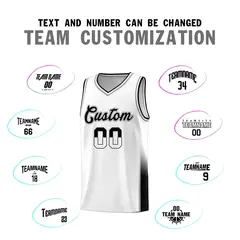 White Gray Black Two Tone Font Basketball Jersey 3
