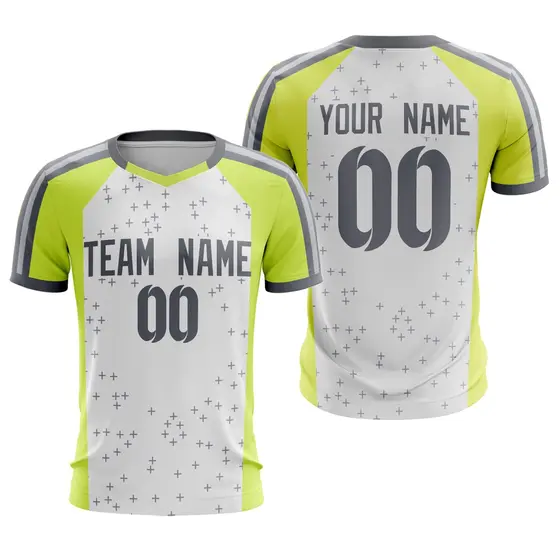 White Gray Breathable Athletic Soccer Jersey