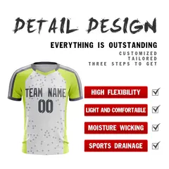 White Gray Breathable Athletic Soccer Jersey 2