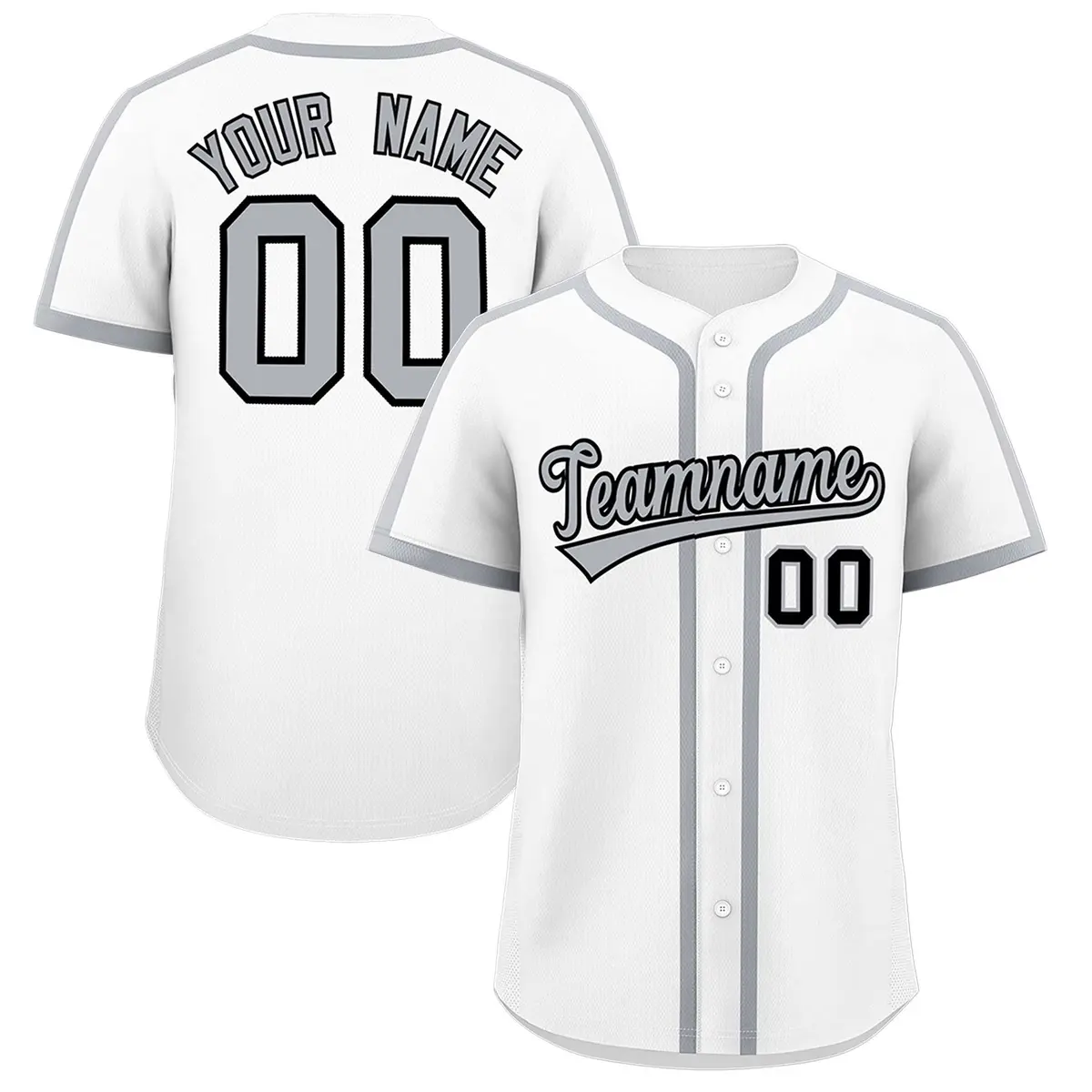 White Gray Classic Authentic Baseball Jersey