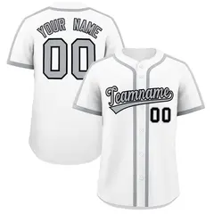 White Gray Classic Authentic Baseball Jersey