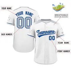 White Gray Gradient Side Star Pattern Baseball Jersey 2