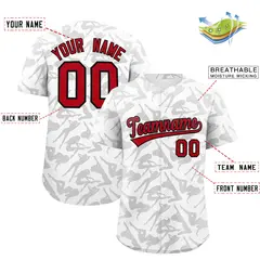 White Gray Graffiti Pattern Baseball Jersey 2