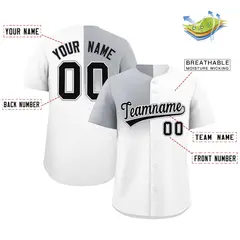 White Gray Half Gradient Authentic Baseball Jersey 2