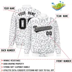 White Gray Leopard Graffiti Varsity Letterman Jacket 2