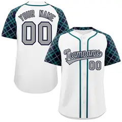 White Gray-Navy Raglan Sleeves Authentic Baseball Jersey 1