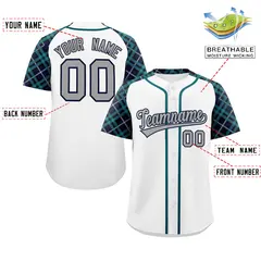 White Gray-Navy Raglan Sleeves Authentic Baseball Jersey 2