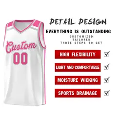 White Gray Pink Color Charge Series Team Basketball Jersey 2