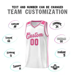 White Gray Pink Color Charge Series Team Basketball Jersey 4