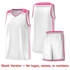 White Gray Pink Color Charge Series Team Basketball Jersey 7