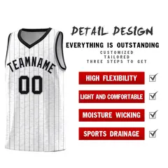White Gray Pinstripe Retro Sets Uniform Basketball Jersey 2