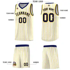 White Gray Pinstripe Retro Sets Uniform Basketball Jersey 5