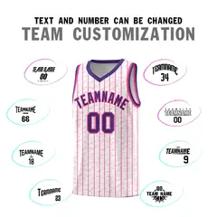 White Gray Pinstripe Retro Sets Uniform Basketball Jersey 4