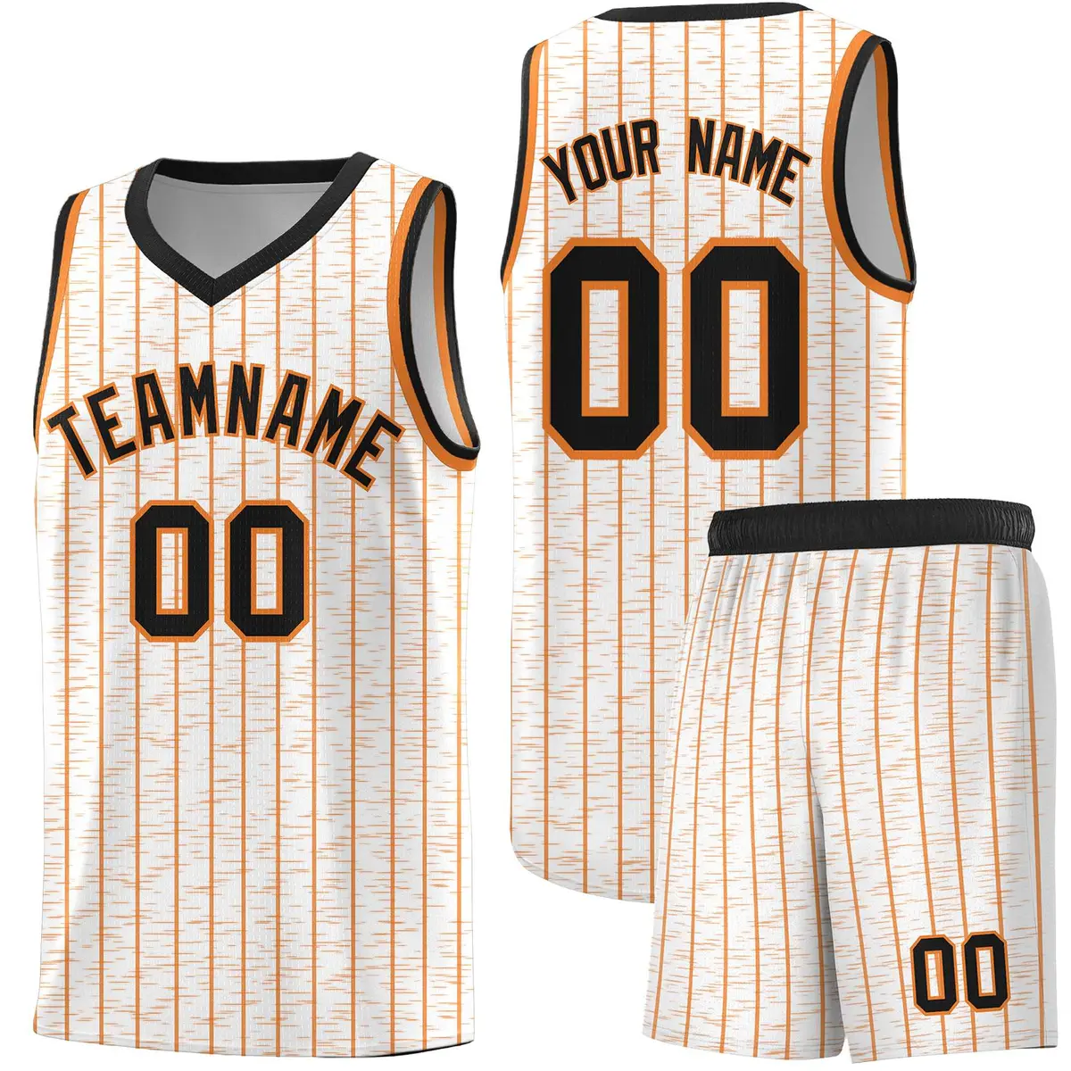 White Gray Pinstripe Retro Sets Uniform Basketball Jersey