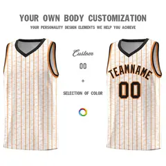 White Gray Pinstripe Retro Sets Uniform Basketball Jersey 3