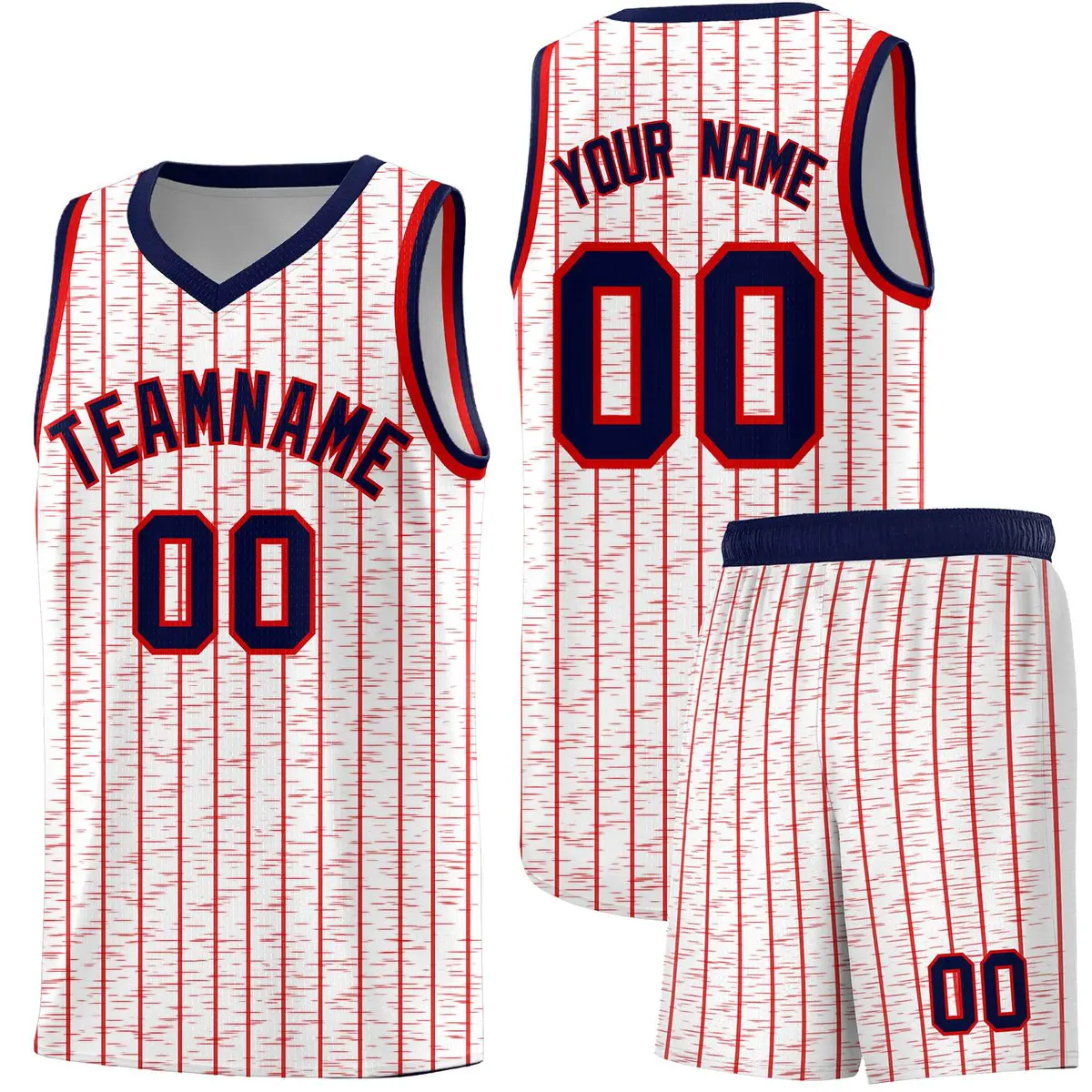 White Gray Pinstripe Retro Sets Uniform Basketball Jersey