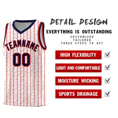 White Gray Pinstripe Retro Sets Uniform Basketball Jersey 2