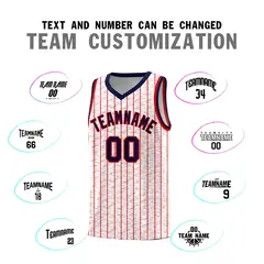 White Gray Pinstripe Retro Sets Uniform Basketball Jersey 4