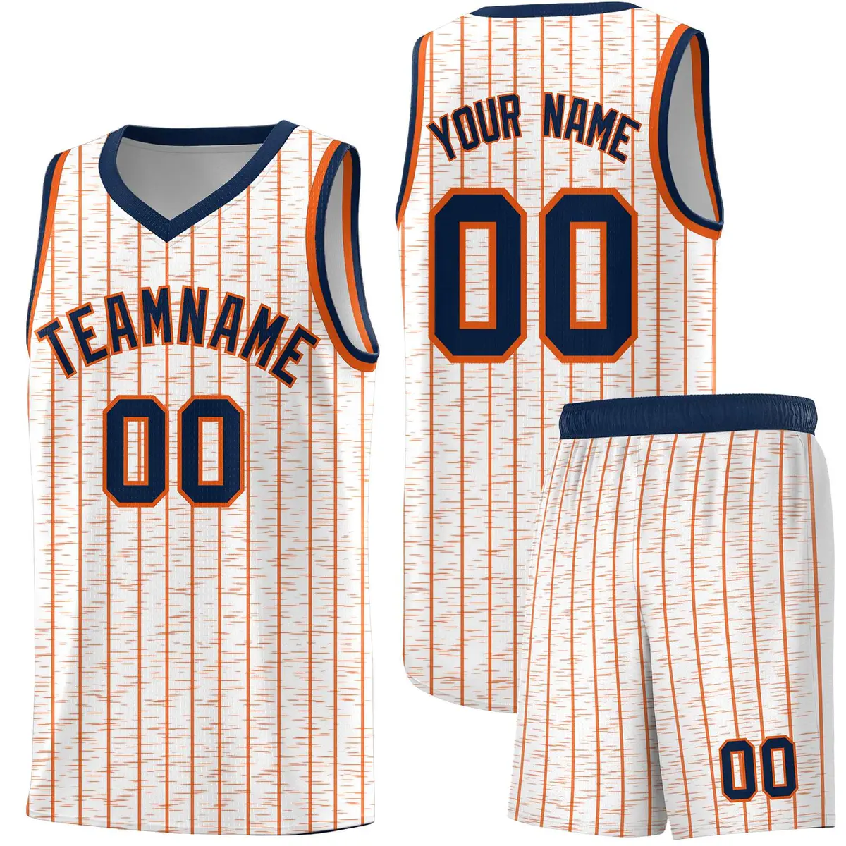 White Gray Pinstripe Retro Sets Uniform Basketball Jersey