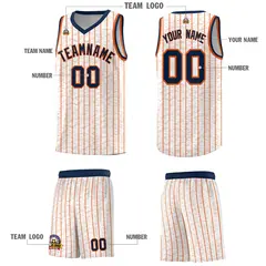 White Gray Pinstripe Retro Sets Uniform Basketball Jersey 5