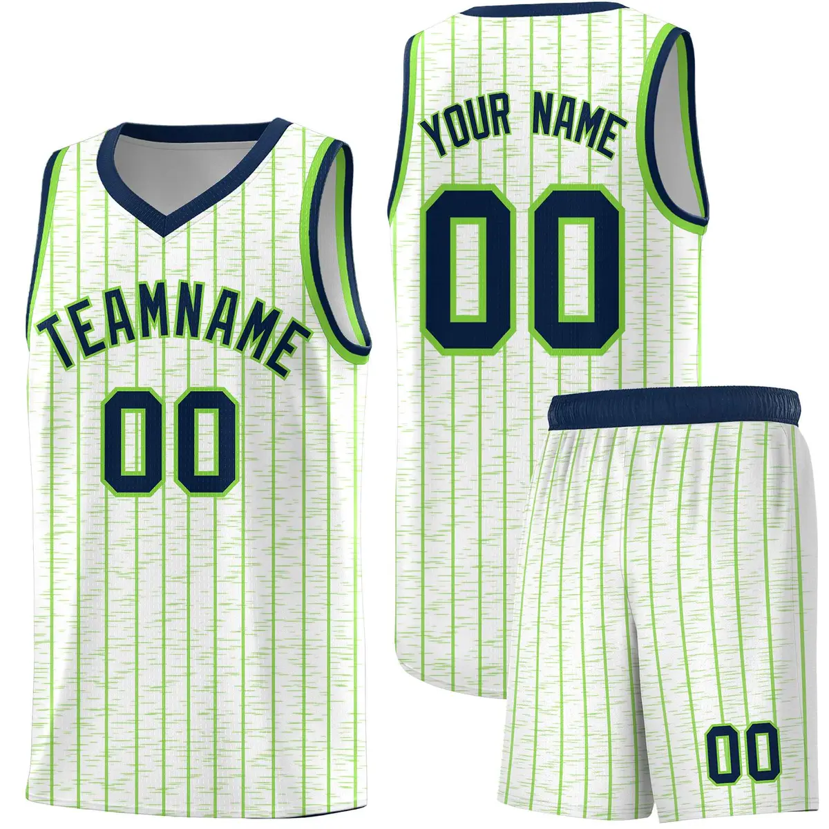 White Gray Pinstripe Retro Sets Uniform Basketball Jersey