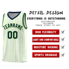 White Gray Pinstripe Retro Sets Uniform Basketball Jersey 2