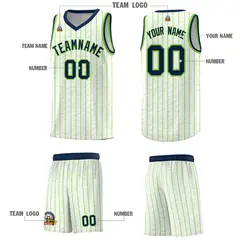 White Gray Pinstripe Retro Sets Uniform Basketball Jersey 5