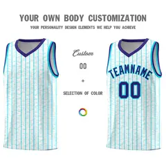 White Gray Pinstripe Retro Sets Uniform Basketball Jersey 3