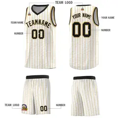 White Gray Pinstripe Retro Sets Uniform Basketball Jersey 5