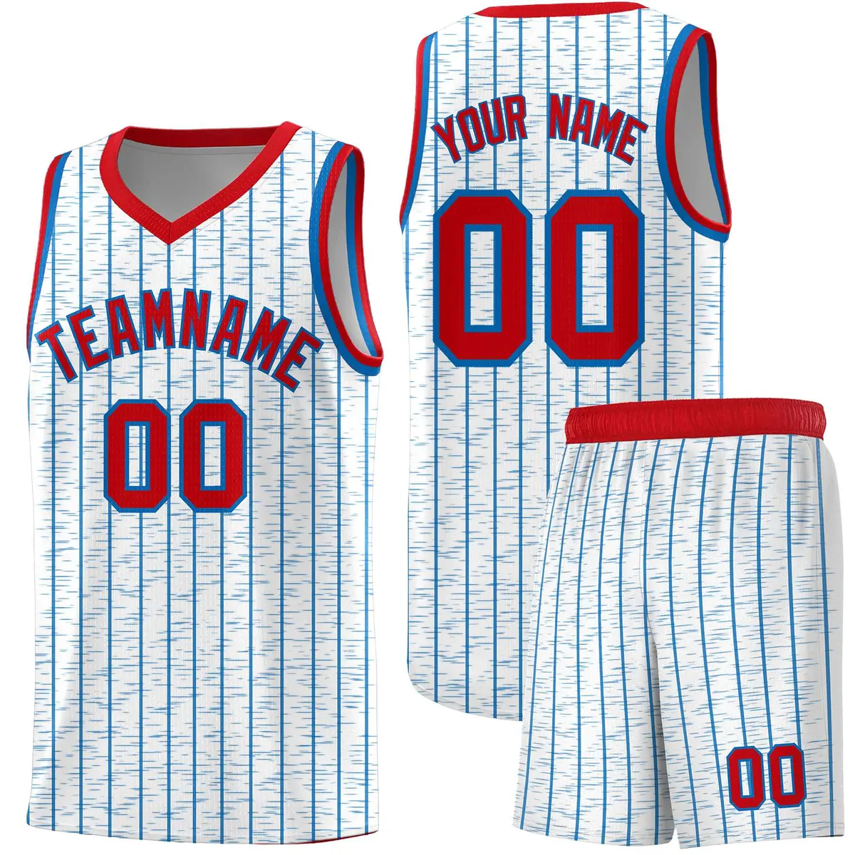 White Gray Pinstripe Retro Sets Uniform Basketball Jersey