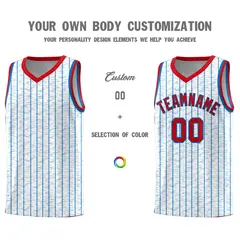 White Gray Pinstripe Retro Sets Uniform Basketball Jersey 3